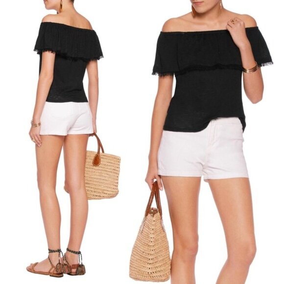 Splendid Black Top Blouse Off the Shoulder Small - Picture 3 of 12